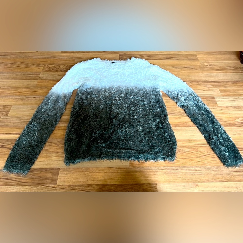 Maternity grey ombré fuzzy sweater